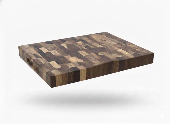 Торцевая разделочная доска из дуба 40x30x4 см, профессиональная кухонная деревянная доска с ножками ручной работы - изображение 3