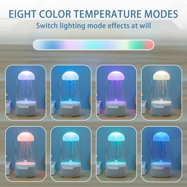 Портативная Bluetooth колонка беспроводная с RGB подсветкой и ночником акустика USB Type-C поддержка TF MicroSD аккумулятор 1800 мА·ч автономная работа до 8 часов 3 режима подсветки RGB Max113 в форме медузы для телефона планшета ноутбука - изображение 7