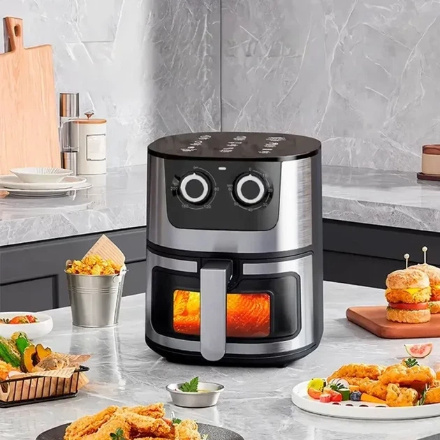 Безоливна електрична Аерогриль Rainberg RB-2269 на 8 л 4200 W - Фото 3 Безоливна електрична Аерогриль Rainberg RB-2269 на 8 л 4200 W - зображення 3