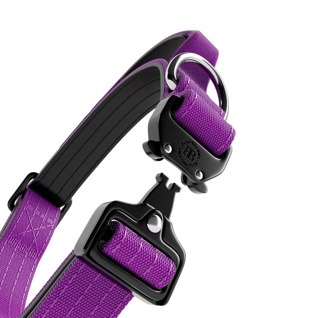 Тактичний нашийник для цуценят та міні собак BullyBillows Combat Collar Handle 2.5 cm XS-M: 25 мм, ОШ 34-46 см Фіолетовий - зображення 4