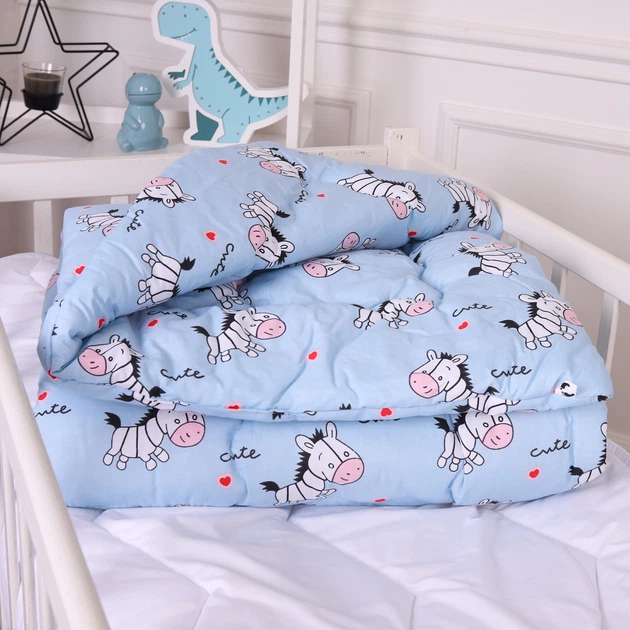 Одеяло антиаллергенное Kids Time 20-0037 Cute blue zebra бязь (зимнее) Полуторный - изображение 2