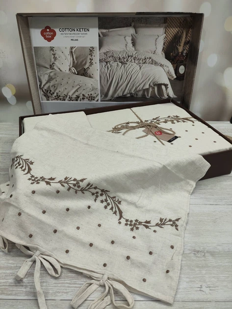 Комплект постельного белья хлопок/лен Cotton Box евро Pelias - изображение 5