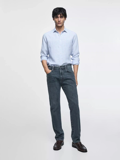 Джинсы мужские Massimo Dutti Tapered Fit 36 темно-синий - изображение 2