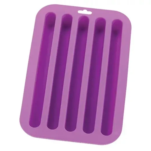 Силіконова форма для льоду HIC Water Bottle Ice Cube Tray, 5 довгих комірок, фіолетова - Фото 1 Силіконова форма для льоду HIC Water Bottle Ice Cube Tray, 5 довгих комірок, фіолетова - изображение 1