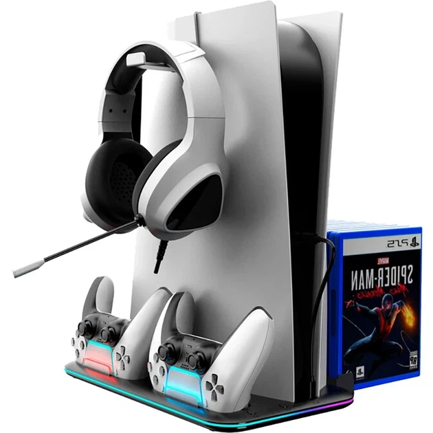 Багатофункціональна охолоджуюча підставка для PS5 Canyon CS-5 RGB Charge Black (CND-CSPS5B) UA - Фото 4 Багатофункціональна охолоджуюча підставка для PS5 Canyon CS-5 RGB Charge Black (CND-CSPS5B) UA - изображение 4