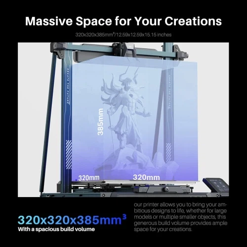 Принтер 3D Elegoo Neptune 4 Plus, Black, FDM, робоча область - 320x320x385 мм, відкритий корпус, для PLA/TPU/PETG/ABS/ASA/Nylon, нитки 1.75 мм, 4.3' сенсорний екран, WiFi / USB / Lan (50.201.015300) - зображення 6