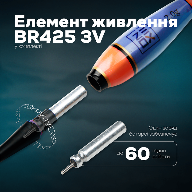 Поплавець нічний ZEOX LED Float Delicate 2.4г - Фото 2 Поплавець нічний ZEOX LED Float Delicate 2.4г - зображення 2