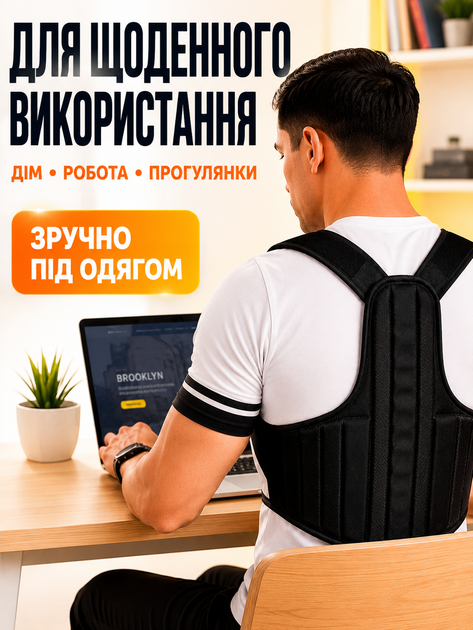 Корсет для спины позвоночника L ортопедический корректор для спины эластичный анатомический корсет осанки для коррекции спины FILLBOSS - изображение 5
