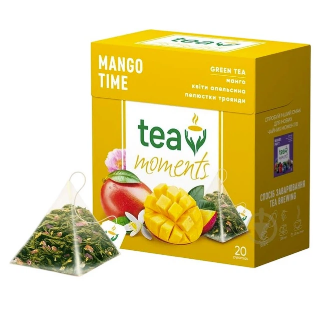 Чай зелений Tea Moments Mango Time Час Манго 20 пірамідок по 1.7 г - зображення 2