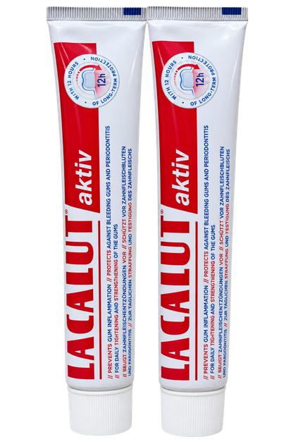 Зубна паста LACALUT aktiv DUO PACK(подвійне пакування) 2 шт. × 75 мл - Фото 4 Зубна паста LACALUT aktiv DUO PACK(подвійне пакування) 2 шт. × 75 мл - зображення 4