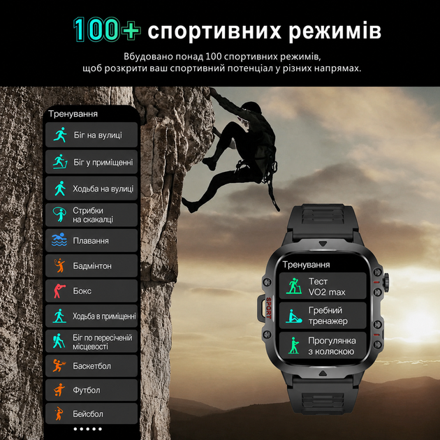 Смарт-часы LIGE Military 3ATM с Bluetooth-звонками, мониторингом здоровья и 100+ спортивными режимами - Фото 5 Смарт-часы LIGE Military 3ATM с Bluetooth-звонками, мониторингом здоровья и 100+ спортивными режимами - изображение 5