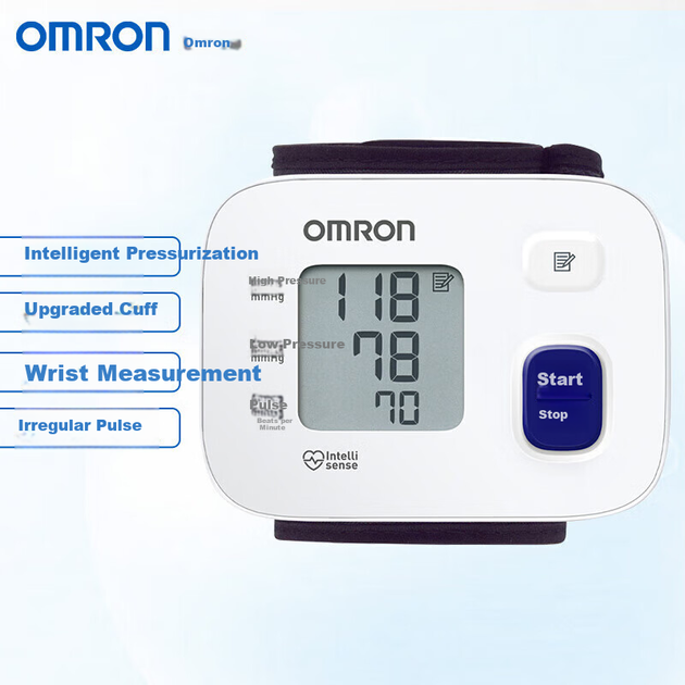 Тонометр на запястье OMRON с импортным чипом, измерение без раздевания, интеллектуальная компрессия, электронный тонометр для домашнего использования, высокоточный полностью автоматический прибор для измерения артериального давления у пожилых людей, 6161 - изображение 3