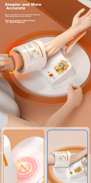 Електронний повністю автоматичний тонометр Haier Medical з манжетою для домашнього використання, призначений для літніх людей, забезпечує високоточне вимірювання артеріального тиску. - зображення 3