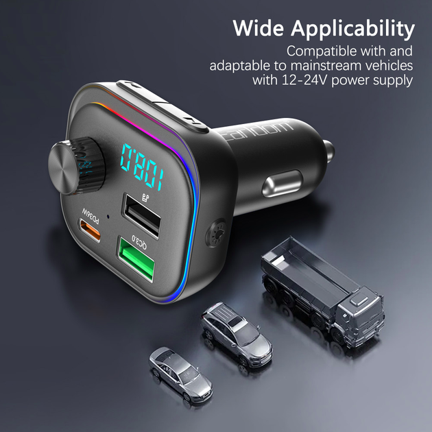 FM модулятор MP3 с зарядным устройством 3.0A 2USB черный Earldom ET-M112 - изображение 5