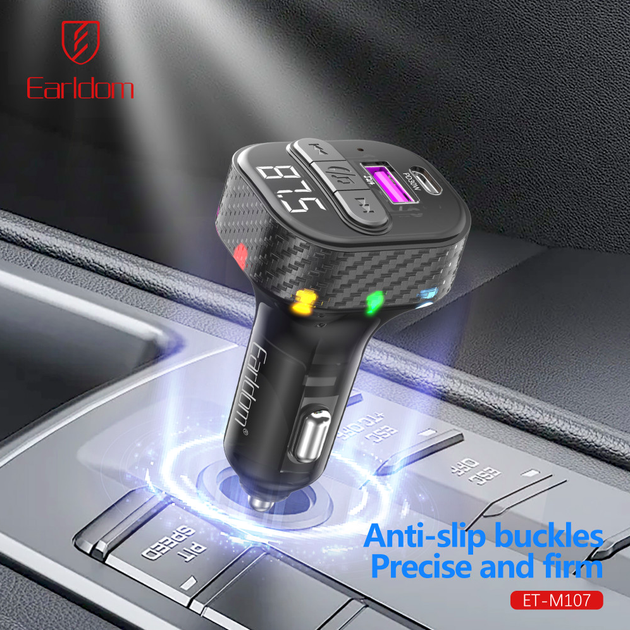 Fm модулятор для авто 3.0A с зарядкой USB черный Earldom ET-M107 - изображение 3