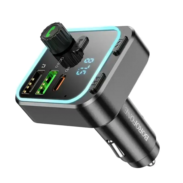 FM модулятор MP3 с USB и установкой в прикуриватель Borofone BC53 - зображення 4