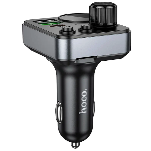 FM трансмиттер MP3 3.0A PD30W USB-C USB-A 48W Bluetooth 5.4 для автомобиля Hoco E86 - зображення 7