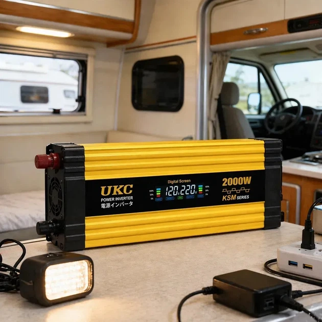 Автомобильный инвертор напряжения для авто с LCD дисплеем и двумя USB 2000 Вт 12-220 В модифицированная синусоида - изображение 10