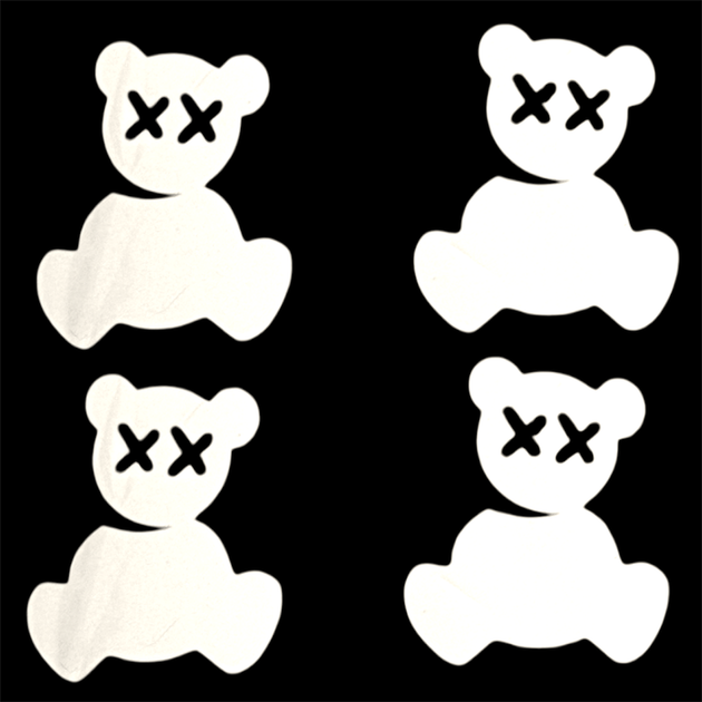 Світловідбивні термопатчі «Ведмедик KAWS-style» 4 шт. термопатчі для одягу — підвищення видимості та безпеки в сутінку - Фото 3 Світловідбивні термопатчі «Ведмедик KAWS-style» 4 шт. термопатчі для одягу — підвищення видимості та безпеки в сутінку - зображення 3