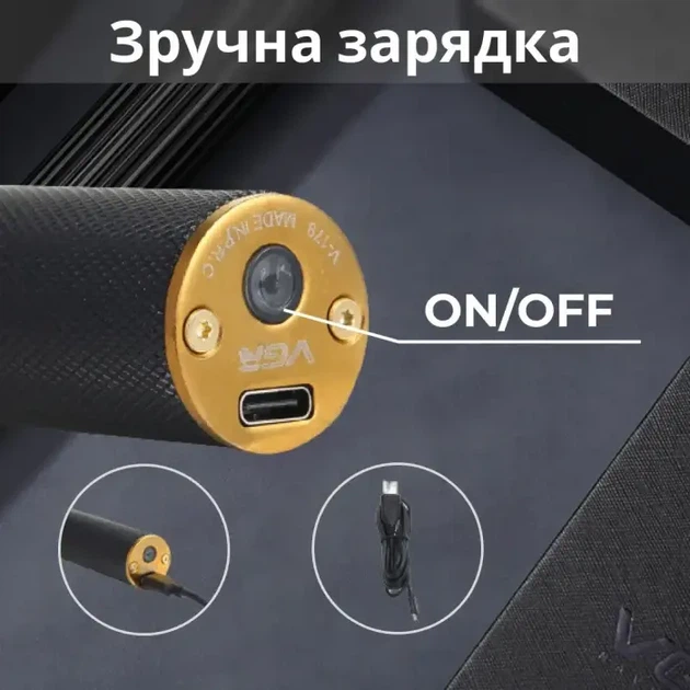 Тример для стрижки VGR акумуляторний з насадками чорний HP-V-179 - изображение 6