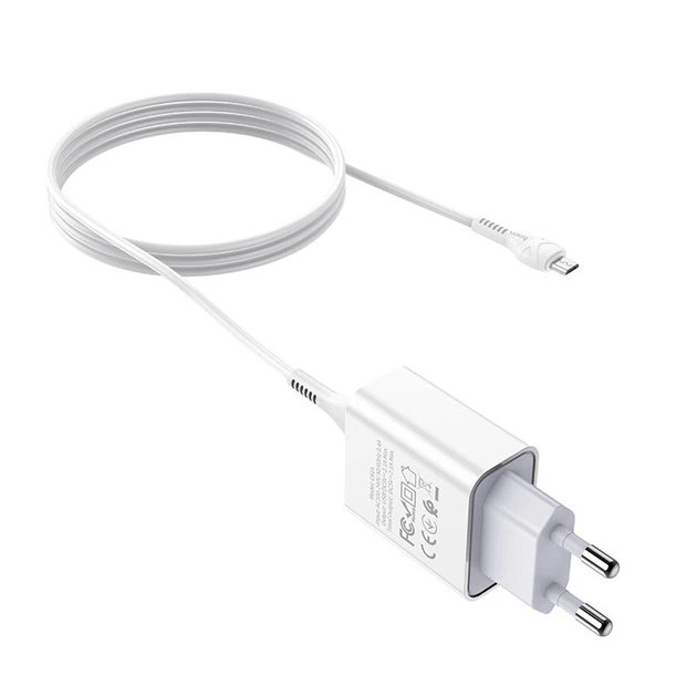 Мережевий зарядний пристрій HOCO C81A Asombroso Micro USB cable 10.5 White - Фото 4 Мережевий зарядний пристрій HOCO C81A Asombroso Micro USB cable 10.5 White - изображение 4