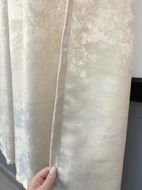 Комплект коротких штор VR-Textil Жакард Sultan YL № 1763ш Молочний 130х170 см 2 шт (35-0461) - зображення 6