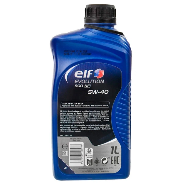 Масло моторное ELF Evolution 900 NF A3/B4 SL/CF 5W-40 1 л - изображение 2