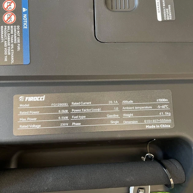 Инвенторный Генератор бензиновый Firocci FG12900Ei (6.0-6.5 кВт) +Электростартер +Колеса +Пульт - изображение 11