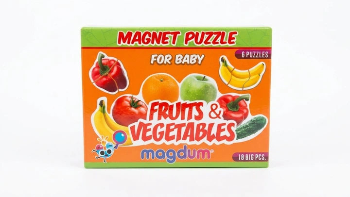 Набір магнітних пазлів "Magnets puzzle for baby Fruits and vegetables", 18 магнітів, коробці 17*12*4см, Magdum, ML4031-25EN - Фото 1 Набір магнітних пазлів "Magnets puzzle for baby Fruits and vegetables", 18 магнітів, коробці 17*12*4см, Magdum, ML4031-25EN - зображення 1