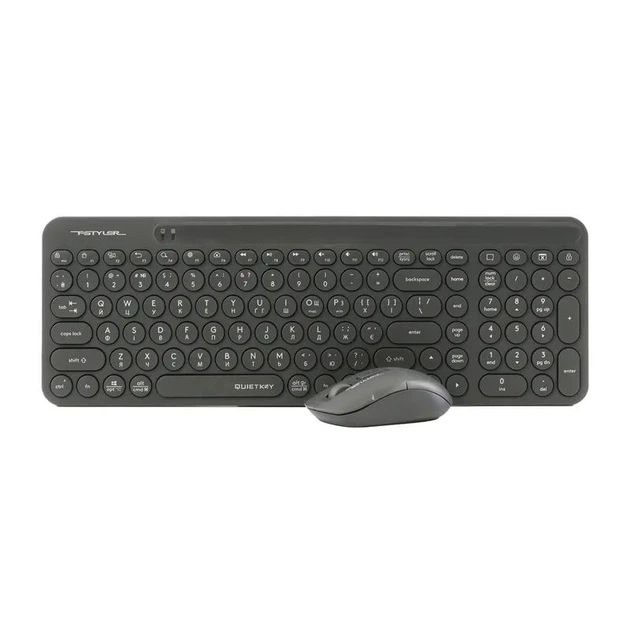 Комплект бездротовий, клавіатура з мишою, A4Tech Fstyler FG3300 Air2 (Grey), сірий колір - изображение 2
