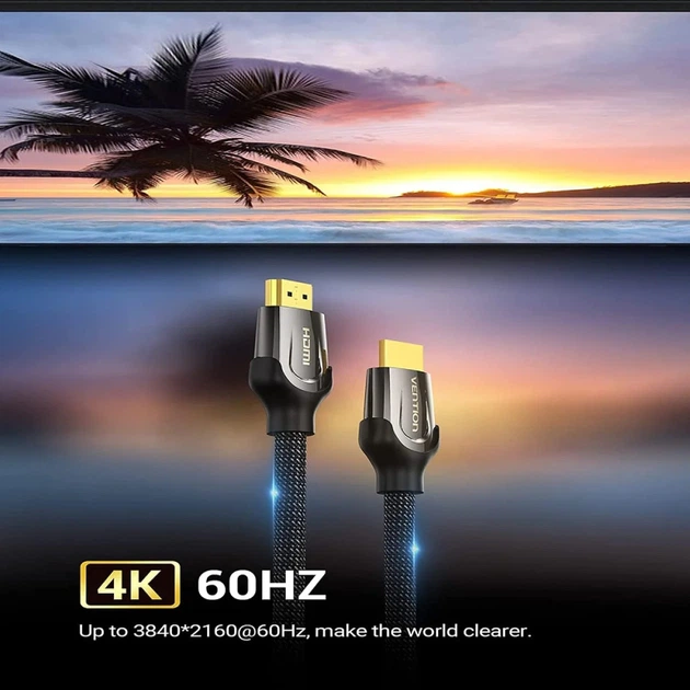 Кабель HDMI-HDMI Vention 3m v2.0 Black (VAA-B05-B300) - Фото 5 Кабель HDMI-HDMI Vention 3m v2.0 Black (VAA-B05-B300) - зображення 5