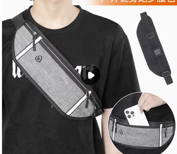 Многофункциональная спортивная поясная сумка для активного отдыха, Crossbody Bag, ткань Оксфорд - изображение 4
