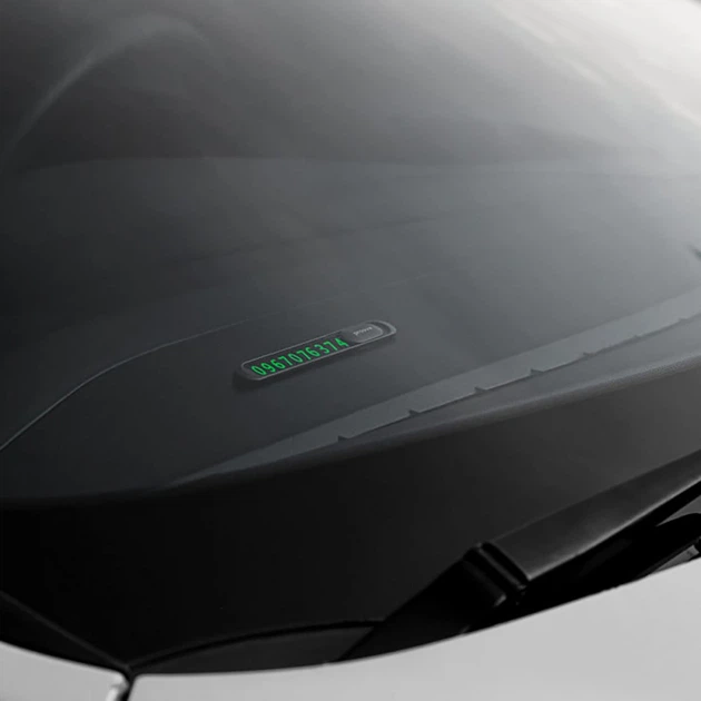 Парковочная карта – автовизитка с номером телефона под лобовое стекло автомобиля Proove Parking Number Plate Metal Lock Dark Gray (48402) - изображение 6