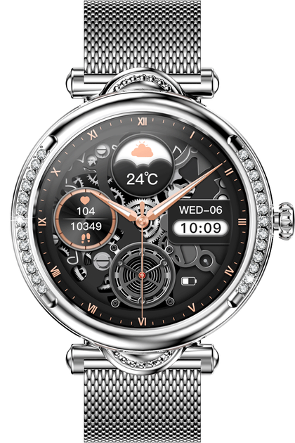 Смарт-часы LEMFO MK20 Silver 1,09″, пульс, давление, SpO₂, IP67, Bluetooth, металлический ремешок, Android/iOS - изображение 7