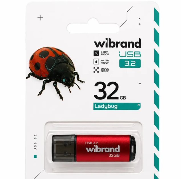 Флеш-накопичувач Wibrand USB 3.2 Gen1 Ladybug 32GB Red - изображение 5