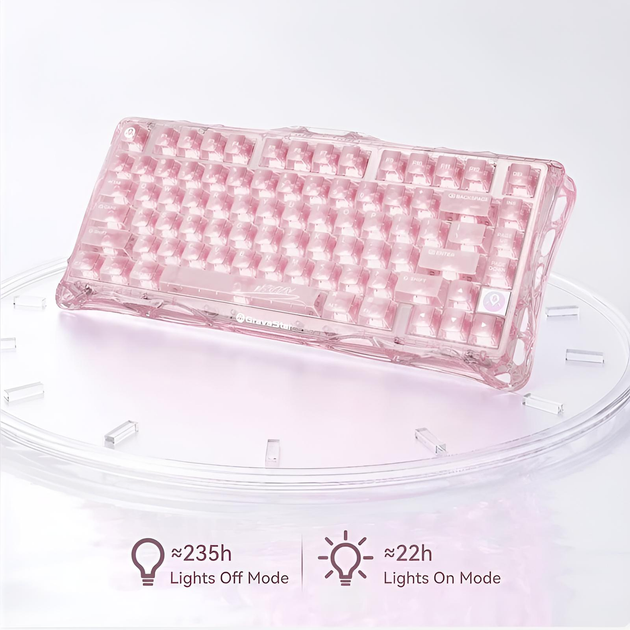 Клавіатура GravaStar Mercury K1 Lite із комбінованим підключенням - Crystal Rose - зображення 4