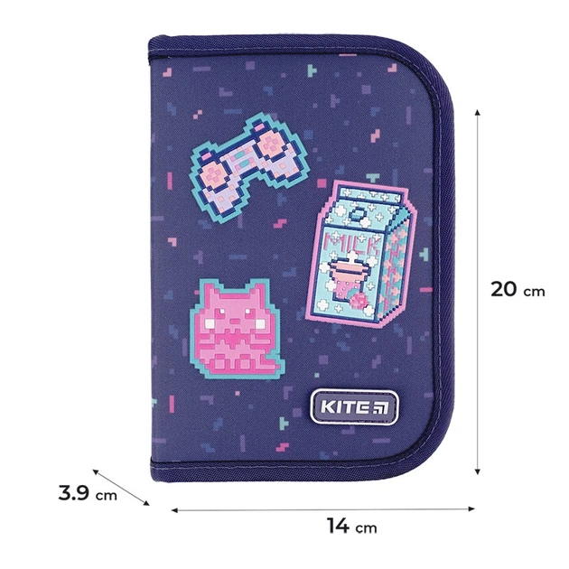 Пенал з наповненням Kite Pixel Love K24-622H-5, 1 відділення, 2 відвороти - изображение 2