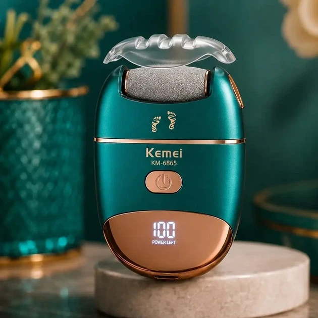 Электрическая терка для пяток, USB, Kemei KM-6865, Зеленая / Электрическая пила для ног / Электропемза от натоптышей, для педикюра - Фото 3 Электрическая терка для пяток, USB, Kemei KM-6865, Зеленая / Электрическая пила для ног / Электропемза от натоптышей, для педикюра - изображение 3