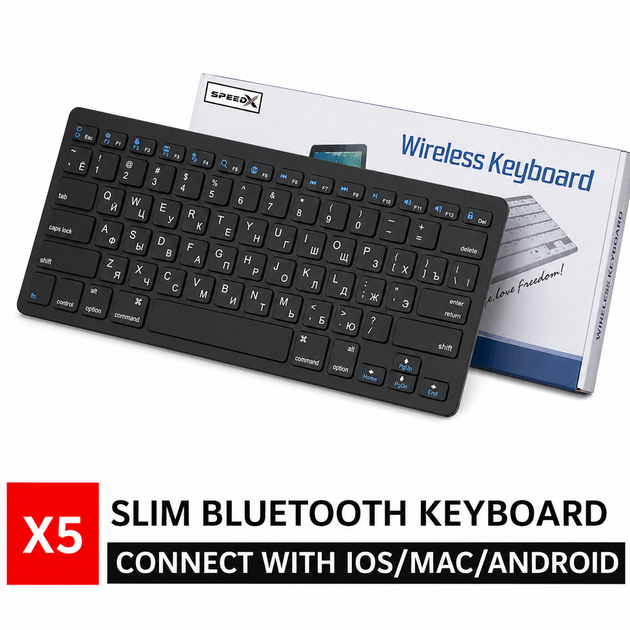 Беспроводная Bluetooth-клавиатура X5, мини клавиатура для ноутбука, планшета, телефона, Smart TV, 78 клавиш - изображение 6