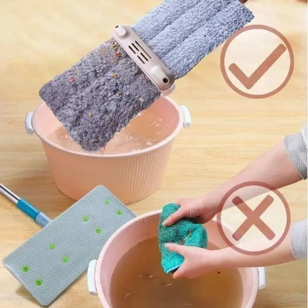 Швабра з віджимом та насадкою Spin Mop 360 + Запасна насадка 32*11 см - изображение 2
