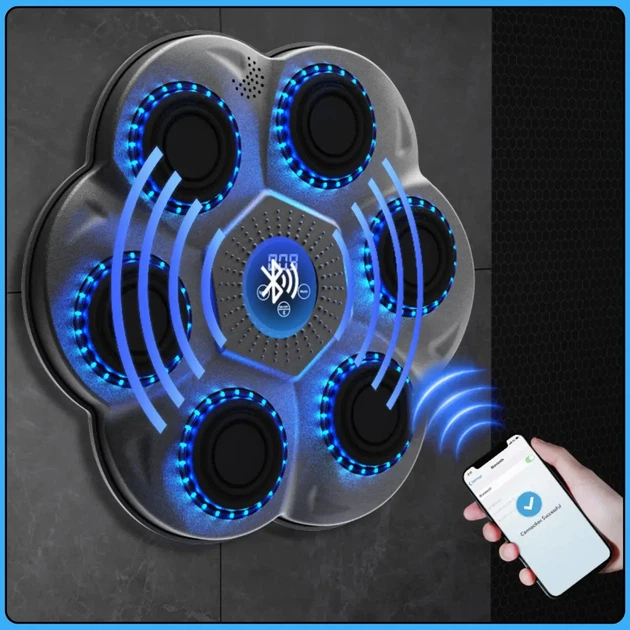Настенный боксерский тренажер с LED-подсветкой, LY-1083 Bluetooth-колонкой и режимами тренировки - изображение 2