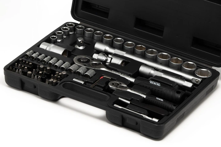 Набір інструментів MASTERTOOL ¼"&½" 72 шт 4-13 мм 10-27 мм кейс 78-7072 - зображення 3