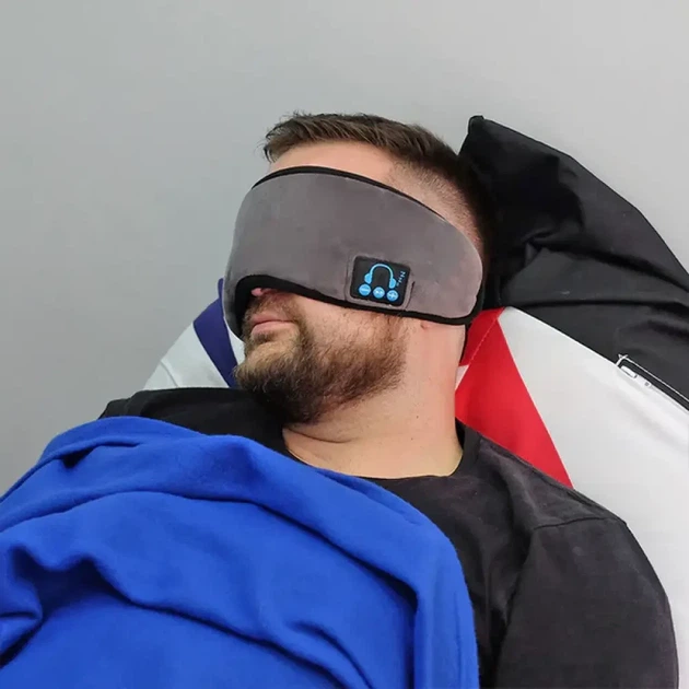 Маска для сну з навушниками MUSIC GOGGLES A183 з гарнітурою Bluetooth Сірий - Фото 6 Маска для сну з навушниками MUSIC GOGGLES A183 з гарнітурою Bluetooth Сірий - изображение 6