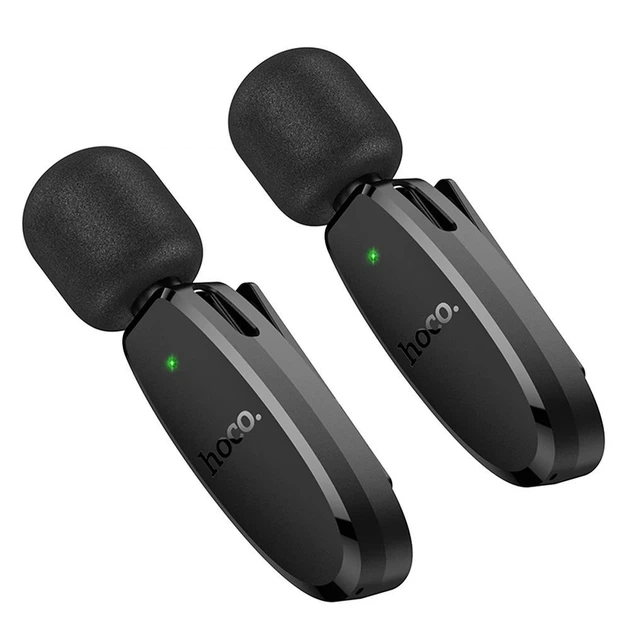 Микрофон петличный беспроводной Hoco L15 Lightning / USB C Black (2 pack) (6942007638623) - изображение 6