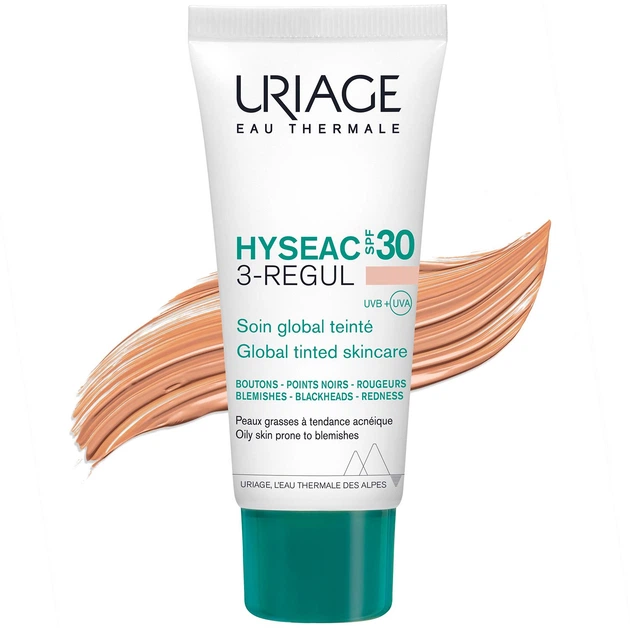 Крем тональный Uriage Hyseac 3-Regul универсальный уход SPF 30 40 мл - изображение 3