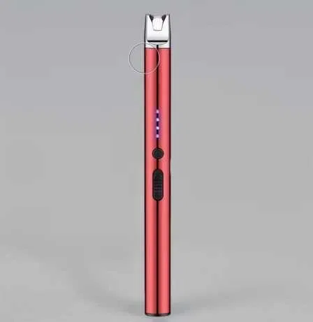 Електроімпульсна плазмова запальничка USB Type-C у металевому корпусі 18.8 см — Металева кухонна електронна запальничка для свічок, плити та кемпінгу (Червона) - изображение 4