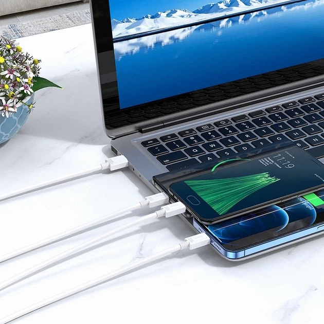 Кабель Hoco X74 3в1 USB A до Lightning/Micro USB/USB C 2A 1 м White (6931474767370) - Фото 4 Кабель Hoco X74 3в1 USB A до Lightning/Micro USB/USB C 2A 1 м White (6931474767370) - зображення 4