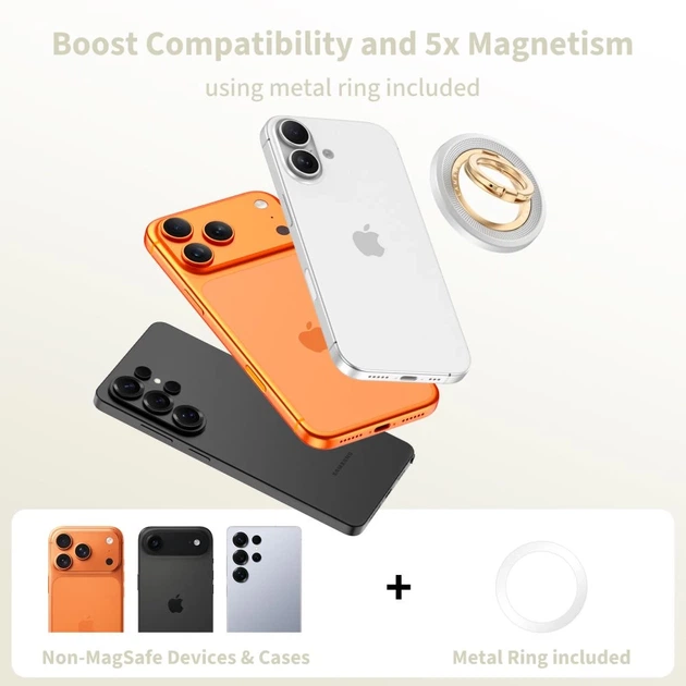 Кольцо-держатель Tech-Protect MMR700 Lamano Magnetic Phone Ring Titanium/Gold with MagSafe (5906302353095) - изображение 4