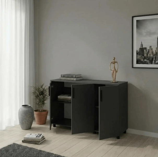 Комод Doros Торн Антрацит 3 ДСП 135×51,6×80 (41510173) - зображення 2