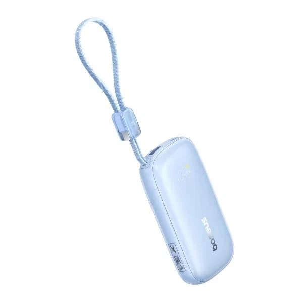Павербанк Baseus 10000mAh 22.5W Павербанк Baseus EnerFill FC21 Qpow 3 Ultra зі швидкою зарядкою, Портативний зовнішній акумулятор, порти USB/Type-C/Lightning, LED-дисплей, кабель Type-C to Lightning Блакитний - зображення 5